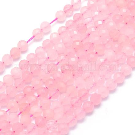Natürlichen Rosenquarz Perlen Stränge G-E411-26-3mm-1