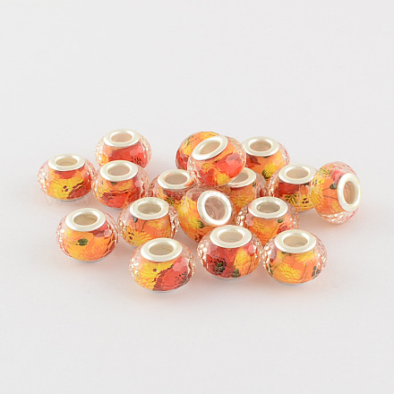 Large Hole Printed Acrylic European Beads OPDL-R114-20A-1