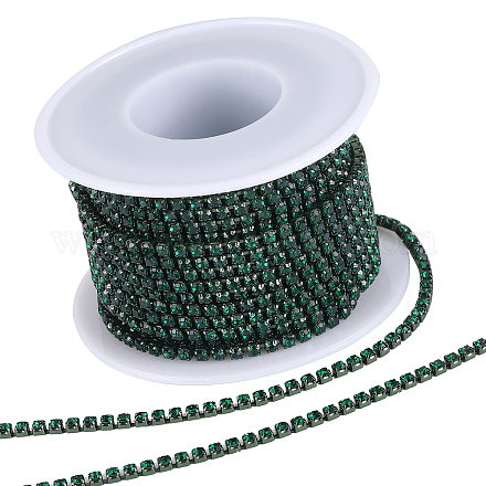 GORGECRAFT 10 Yds 2.5mm Rhinestone Chain Sparkling Crystal Rhinestone Close Claw Chain Trim for DIY Sewing Crafts Jewellery Beading Making Accessories Wedding Decoration CHC-GF0001-06E-1