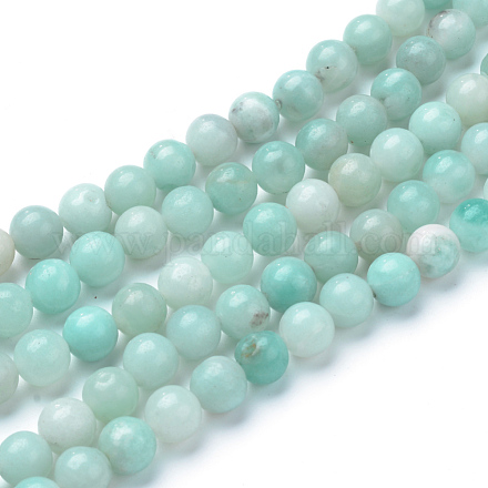 Chapelets de perles en amazonite naturelle X-G-T055-6mm-17-1