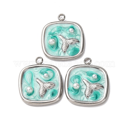 Подвески из нержавеющей стали 304 с эмалью STAS-P406-25A-P-1