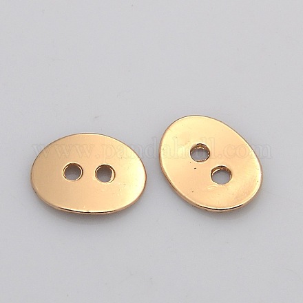 Alloy Oval Buttons TIBE-ZN48623-RG-FF-1