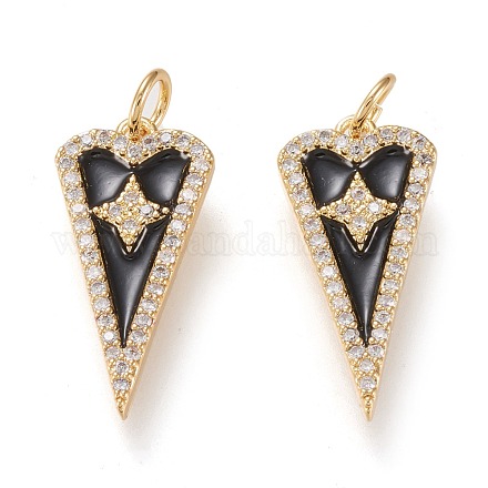 Латунные микропаве прозрачные подвески с фианитом ZIRC-K086-17A-G-1