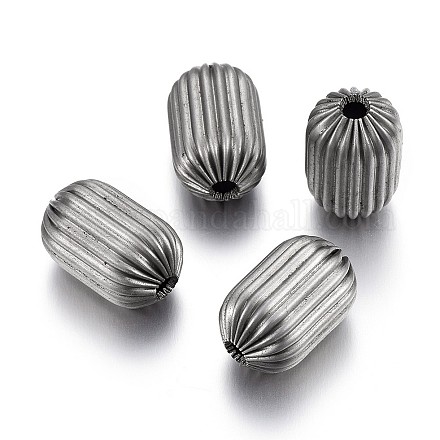 304 Stainless Steel Corrugated Beads STAS-P218-25-10mm-1