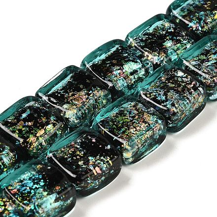 Нити стеклянных бусин из дихроичной фольги ручной работы DICH-U001-07D-1