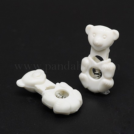 1-Hole Dyed Iron Spring Loaded Eco-Friendly Plastic Bear Buckle Cord Toggle Lock Beans Stoppers for Sportwear Luggage Backpack Straps FIND-E004-81A-1