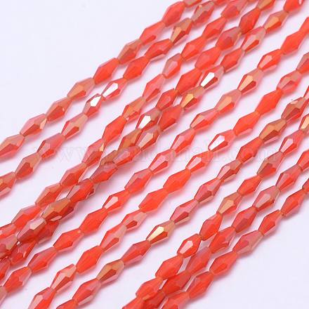 Faceted Bicone Electroplate Glass Beads EGLA-L004B-B07-1