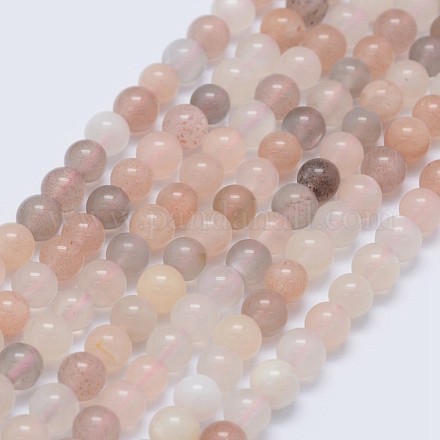 Brins de perles naturelles multi-pierre de lune G-I206-43-4mm-1