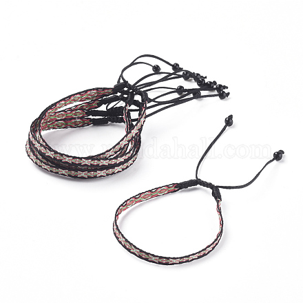 Unisex Adjustable Braided Bead Bracelets BJEW-J181-05A-1