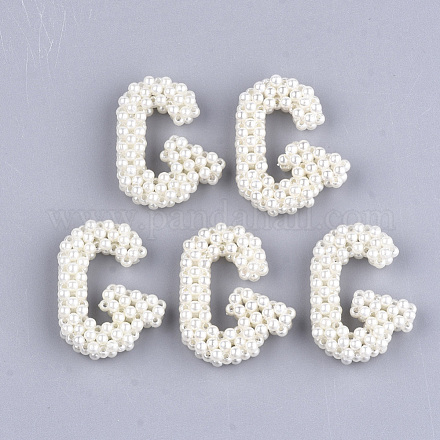 Abalorios hechos a mano de plástico imitación perla tejida perlas FIND-T039-18-G-1