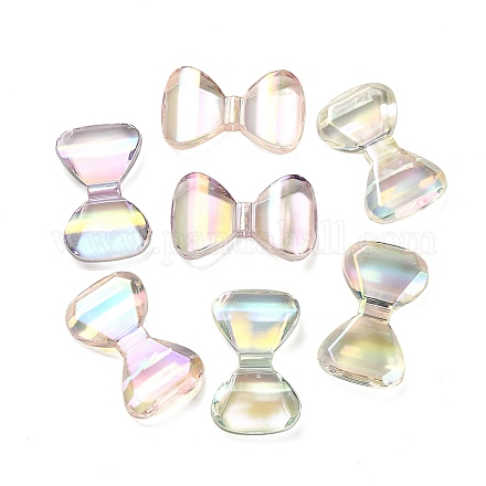 Perlas de acrílico transparentes iridiscentes arco iris chapado uv OACR-F006-04-1