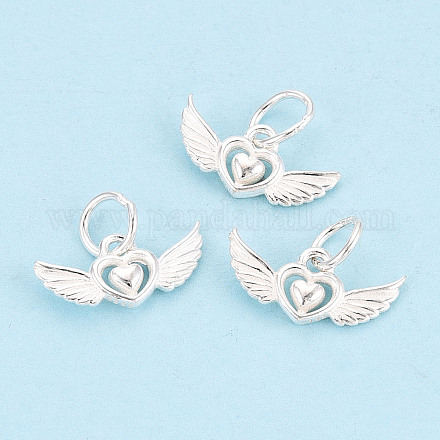 925 подвеска в виде сердца из стерлингового серебра с ангельскими крыльями STER-T009-13S-1