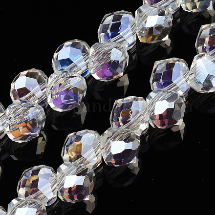 Electroplate Transparent Glass Beads Strands EGLA-N006-032-A01-1