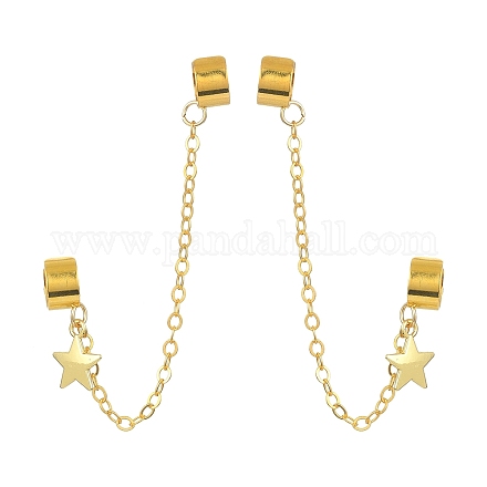 Brass Cuff Earrings EJEW-JE05407-02-1