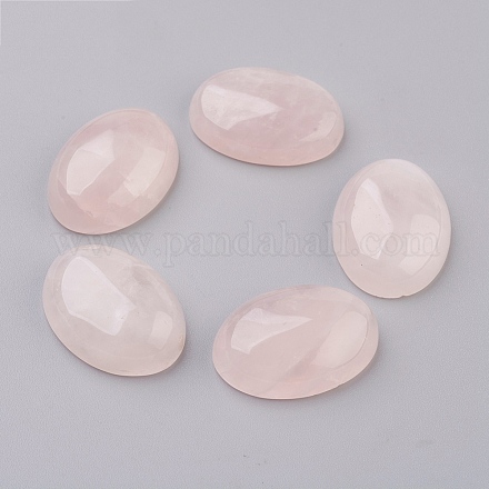 Cabochons à fond plat en quartz rose naturel G-G741-18x25mm-21-1