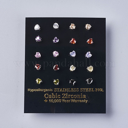 Кубического циркония серьги EJEW-I209-08-4mm-1