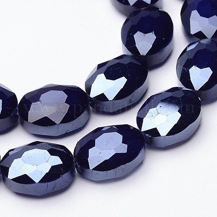 Pleines chapelets de perles de verre plaquées EGLA-E037-FP01-1