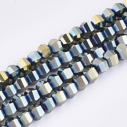 Chapelets de perles en verre électroplaqué EGLA-S176-07B-E01-1