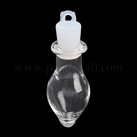 Pendentifs de bouteille de souhait en verre clair GLAA-A010-01C-1