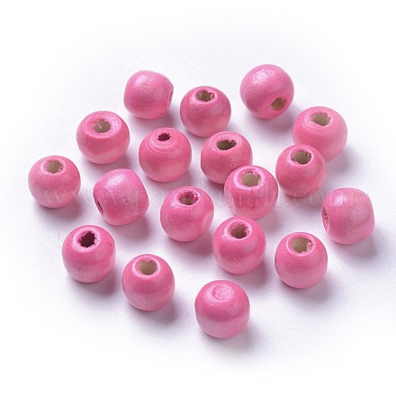 Dyed Natural Wood Beads WOOD-Q006-10mm-07-LF-1