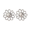 201 Stainless Steel Cabochons, Flower, Stainless Steel Color, 23x25x4mm