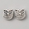 Tibetan Style Alloy Bead, Animal Theme, Owl, 11x11x7mm, Hole: 1.6mm