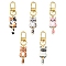 Cat Alloy Enamel Pendant Decorations, with Alloy Swivel Clasps, Mixed Color, 70mm, 5pcs/set