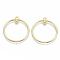 Alloy  2-Loop Link Pendants, Round Ring, Light Gold, 33x30x2mm, Hole: 1.5mm