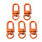 Spray Painted Eco-Friendly Alloy Swivel Snap Hooks Clasps, Cadmium Free & Nickel Free & Lead Free, Dark Orange, 33.5x12.5x5mm, Hole: 5x9mm