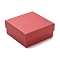 Cardboard Jewelry Boxes, for Ring, Earring, Necklace, with Sponge Inside, Square, FireBrick, 7.4x7.4x3.2cm