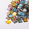 Mosaic Printed Glass Square Cabochons, Mixed Color, 20x20x5mm