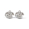 Brass Micro Pave Cubic Zirconia Pendants, Telephone Charms, Platinum, 11.5x13.5x6mm, Hole: 1.4mm