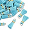 20Pcs Handmade Polycotton(Polyester Cotton) Tassel Decorations, Pendant Decorations, with Golden Iron Loops, Deep Sky Blue, 17~21x10x5mm, Jump Ring: 6x0.7mm, Inner Diameter: 4.6mm, 20pcs/set