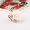 Resin Rose Finger Rings, Alloy Rings, Ethnic Style Ring Sweet Fashion Accessory, Light Gold, White