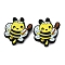 Silicone Beads, Focal Beads, Bees, Yellow, 28x26x8mm, Hole: 2mm