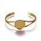 Brass Bangle Making, Blank Bangle Base, Cuff Bangles, Flat Round, Golden, Tray: 19.5mm, 2 inchx2-1/2 inch(5.2x6.55cm)