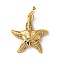 Brass Micro Pave Cubic Zirconia Pendants, with Jump Ring, Starfish, Clear, 19.5x17.5x3.5mm, Hole: 3mm