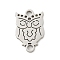 201 Stainless Steel Laser Cut Connector Charms, Stainless Steel Color, Owl, 15x9.5x1mm, Hole: 1.6mm
