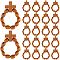 30Pcs Wooden Stretch Finger Rings, Cross, Goldenrod, Inner Diameter: 22mm