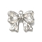 304 Stainless Steel Cabochon Settings for Enamel, Bowknot, Stainless Steel Color, 18x22x5mm, Hole: 1.8mm