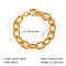 304 Stainless Steel Cable Chain Bracelets for Women, with Toggle Clasps, Real 18K Gold Plated, 7-1/2 inch(19cm)