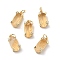 Faceted Natural Citrine Pendants, Oval Charms with Brass Micro Pave Clear Cubic Zirconia Settings and Jump Rings, Real 18K Gold Plated, Cadmium Free & Lead Free, Rack Plating, Long-Lasting Plated, 16~16.5x7.5~8x7~7.5mm, Hole: 3.5mm