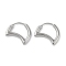 Non-Tarnish 316 Surgical Stainless Steel Hoop Earrings for Women, Stainless Steel Color, Moon, 15x18.5mm