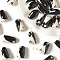 Handmade Porcelain Beads, Animals, Black, Penguin, 18x13mm