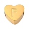 Ion Plating(IP) Tarnish Resistant 304 Stainless Steel Beads, Heart with Letter, Golden, Letter F, 7x8x3mm, Hole: 2mm