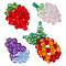 SUPERFINDINGS 4Pcs Fruit Beads Cute Handmade Glass Beads 3D Grapes Strawberries Pineapple Glass Loose Crafts Beads Colorful Spacer Beads for Handmade DIY Necklace Earring Jewelry Making