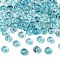 111Pcs Electroplate Transparent Colours Rainbow Glass Seed Beads, Donut, Steel Blue, 6.5x3mm, Hole: 1.2mm