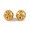 Rack Plating Brass & Cubic Zirconia Beads, Large Hole Beads, Long-Lasting Plated, Lead Free & Cadmium Free, Round, Real 18K Gold Plated, 10mm, Hole: 1.8mm