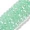 Baking Electroplate Glass Beads Strands, AB Color, Faceted, Round, Aquamarine, 8x6mm, Hole: 1mm, about 60~62pcs/strand, 15.75''(39~40cm)