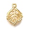 Brass Micro Pave Cubic Zirconia Pendants, Golden, Leaf, 15.5x11.5x2mm, Hole: 1.2mm